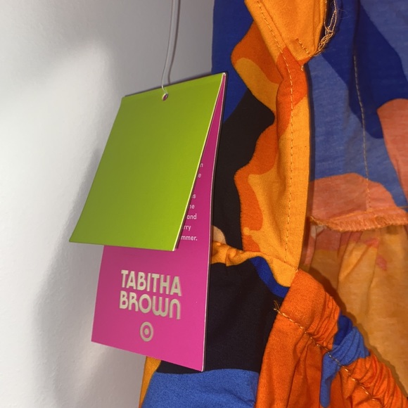 💥 NWT! Floral Print Puff Sleeve Tie-Back Dress - Tabitha Brown for Target - Picture 10 of 10